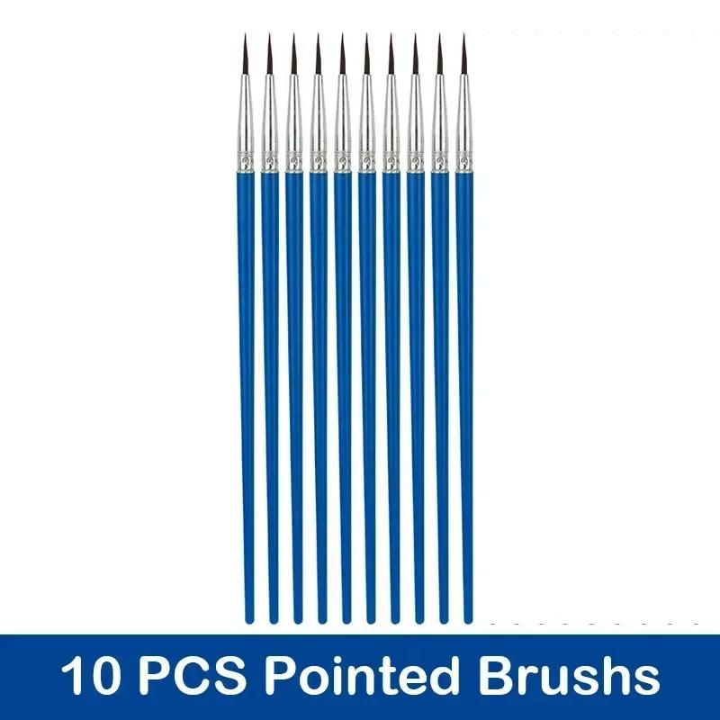 10/20/50 pçs pincéis de pintura conjunto arte redonda plana cabelo náilon escova de pintura para óleo acrílico aquarela para crianças arte suprimentos - Image 1