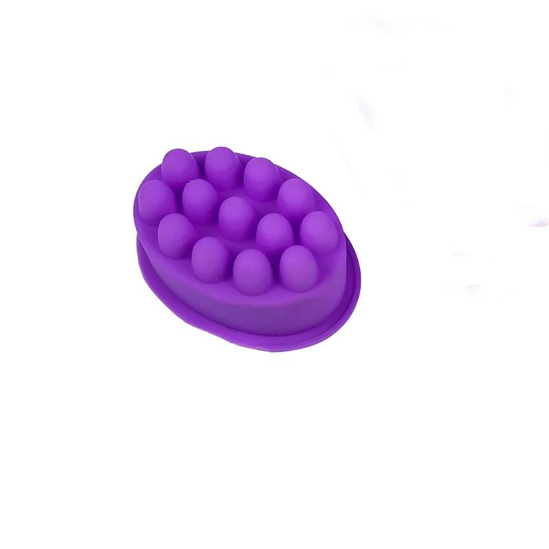 Silicone Soap Moldes para DIY, 3D Massagem Terapêutica Bar, Fazendo Artesanato De Resina, Ferramentas De Cozimento, Forma Oval, Sabões De Óleo, 3 Furos, 2 Furos, 1 Furos - Image 1