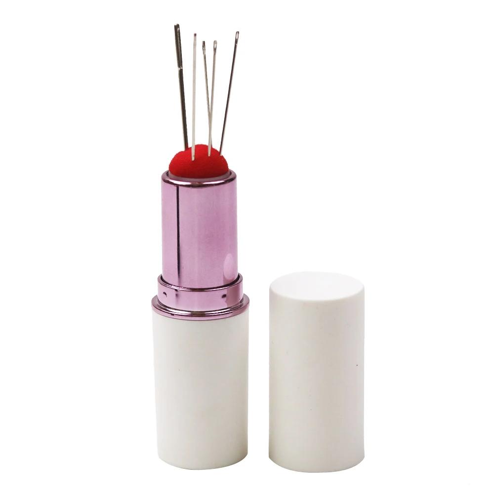 Novo batom agulha pino almofada retrátil portátil mini segurança durável alfinetes titular diy bordado ferramentas de costura - Image 1