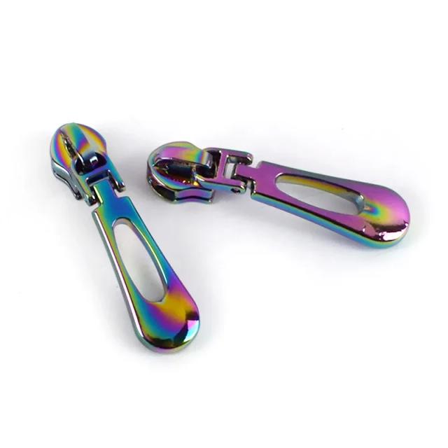 Kit de 5 Peças de Zíperes Decorativos Arco-íris em Nylon para Reparação de Roupas e Acessórios