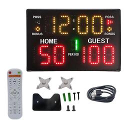 Placar portátil digital com controle remoto, eletrônico, pendurado na parede, eletrônico, placar para voleibol, ao ar livre, tênis, boxe - Image 2