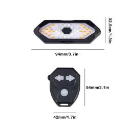 USB de carregamento LED bicicleta cauda luz, Night Riding, controle remoto sem fio, Turn Signal Lights, 32 LEDs - Image 5