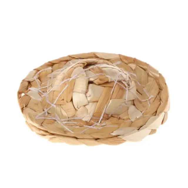 Chapéu Ajustável Artesanal de Palha para Aves - Estilo e Conforto em Acessórios para Papagaios