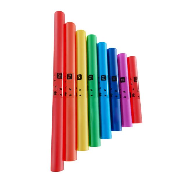 Tubo de Som Colorido para Performance - Conjunto de Percussão com 8 Tons e 8 Peças Ideal para Presentear em Aniversários