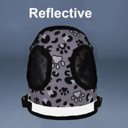 Arnês Respirável para Cães Pequenos Médios, Gato, Reflexivo, Ajustável, Correia Peito de Nylon, Yorkshire, Leopardo, Pet Shop - Image 2