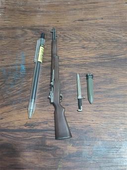 Mini Arma Brinquedos Modelo Garand M1 com Faca Sling, Action Figure Collectable, Material PVC, 1:6 Facepoolfigure, FP004, FP006, 12" - Image 2