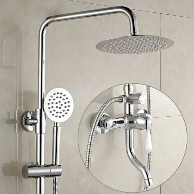 Conjunto de Sistema Digital Termostático para Chuveiro e Torneira Quente e Fria em Ouro Escovado e Latão, Acessórios Elegantes para Banheiro