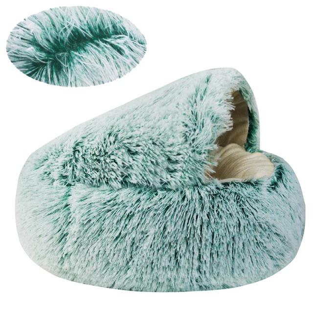 Cama semi-fechada de luxo para gatos, confortável e resistente à pressão