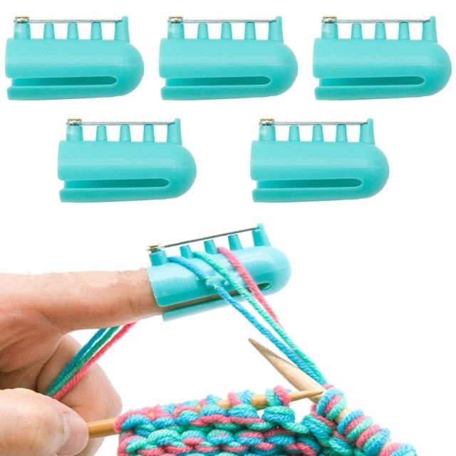 Conjunto de 5 Divisores de Dedo para Tricô: Dedais de Plástico para Guiar Fios com Conforto e Precisão