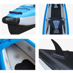 KOETSU Barco de borracha para 1 a 2 pessoas com deck de ar, caiaque inflável para rafting com quilha dura em forma de V, pesca, esportes aquáticos - Image 3