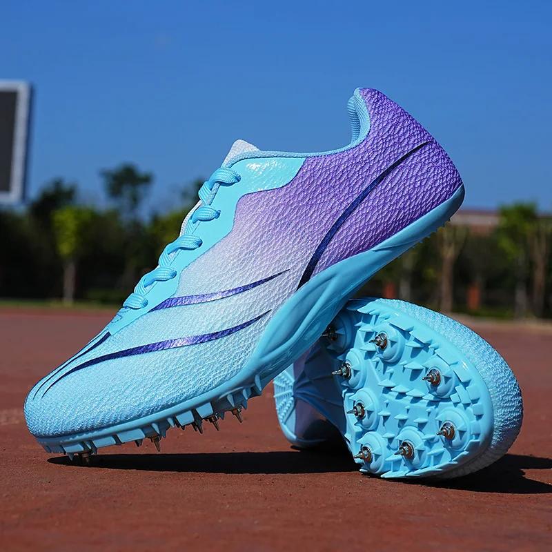 Tênis de pista para homens e mulheres, tênis Spikes, atleta, corrida, treinamento, leve, partida de corrida, sapatos esportivos Spike, plus size, 35-45 - Image 1