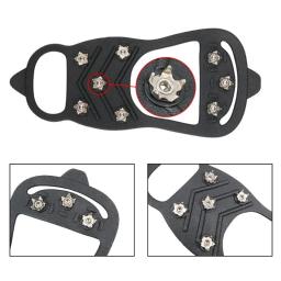 1 Par Profissional Escalada Crampons 8 Studs Anti-Skid Ice Snow Camping Sapatos de Caminhada Spike Grip Inverno Outdoor Equipment - Image 5