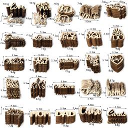 Madeira Alfabeto Carta Fatias para Decoração de Mesa, Artesanato DIY, Amor, Bem-vindo, Just Married, Dia Dos Namorados, Festa de Casamento, 30Pcs - Image 2