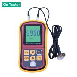 Xin testador digital medidor de espessura ultrassônico testador display lcd metal vidro 1.2-225mm medidor de velocidade sonora 0.1mm resolução - Image 2