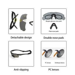 Óculos táticos polarizados para escalada e tiro, Windproof, Dustproof, seguro, óculos de proteção, esporte ao ar livre, CS, Airsoft, 3 Lens - Image 4