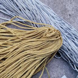 Diâmetro 3-5mm ouro prata cor fio de seda três fios de cabos torcidos corda diy artesanato artesanal descobertas acessórios - Image 4