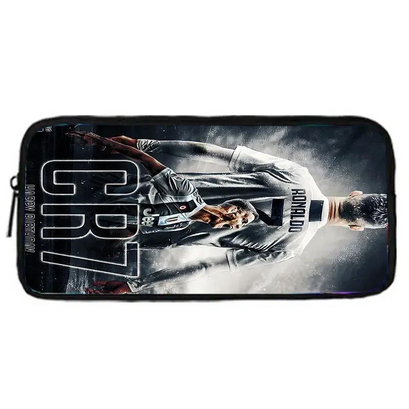 Mochila escolar dos desenhos animados para criança, saco de lápis, lancheira, futebol-estrelas, melhor presente para meninos e meninas, C-CR7 - Image 1