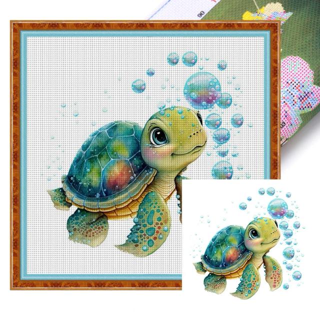 Kit de Bordado Completo em Eco-Algodão com Impressão em Tela 18CT - Série Animais para Decoração de Casa 20x20cm