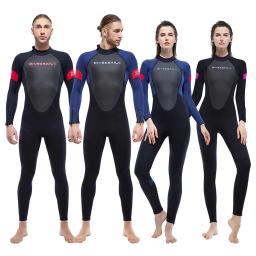 Terno de mergulho em neoprene para homens e mulheres, traje de manga comprida, protetor solar, corpo inteiro, surf, pesca submarina, snork, 3mm - Image 1