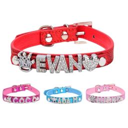 Identificação de cão personalizado coleiras, personalizado Pet Nome Pingente, strass Cat Collar, Anti-Lost Puppy Neck Strap, Chihuahua Suprimentos - Image 1
