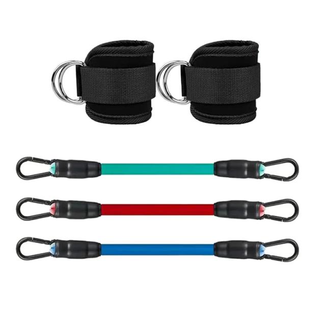 Tornozeleira Fivelada para Treinamento de Quadril e Pernas com Loop de Encadernação e Suporte Pórtico