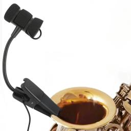 Microfone de saxofone com fio condensador pro clip-on palco trompete sax pescoço de ganso instrumento musical microfone para sennheiser akg shure - Image 1