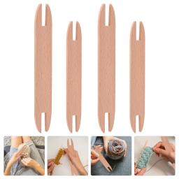 Weaving Shuttle Knitting Tools, Tatting Tie Dye Kit Artesanato, Ônibus de madeira, Varas de madeira, Double-End Crochet Hooks, 4 Pcs - Image 1