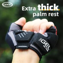 Bicicleta Metade do Dedo Luvas À Prova de Choque Com GEL Grosso Silicone Respirável Anti-derrapante MTB Road Bike Ciclismo Luvas de Liberação Rápida - Image 1