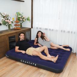 Colchão inflável com superfície flocada, Almofada para dormir, Cama para dormir, Acampamento ao ar livre, Tenda, Convidado e Viajar - Image 1