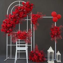 Fundo De Flor Artificial, Arco Do Casamento, Linha De Flores, Arranjo Floral, Foto Props, Branco Puro, Decoração De Casamento De Luxo, Decoração De Palco - Image 4