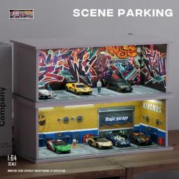 1/64 cena de garagem modelo com versão leve modelo de simulação decoração de cena coletar (excluindo bonecas e modelos de carros) - Image 4
