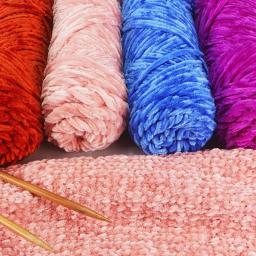 Fio de veludo macio para malha manual, Chenille de algodão misturado, Fio para tricô de crochê, Fio para lenço grosso, DIY, 100g por rolo - Image 2