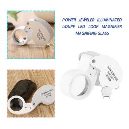 40x portátil dobrável lupa iluminado led lente uv lupa mini jóias moeda selo antiguidades presente inspeção - Image 5