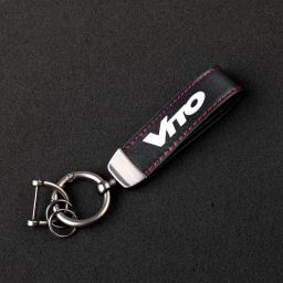 Cordão de couro de luxo chaveiro carro chaveiro jóias para amg vito acessórios do carro com logotipo - Image 5
