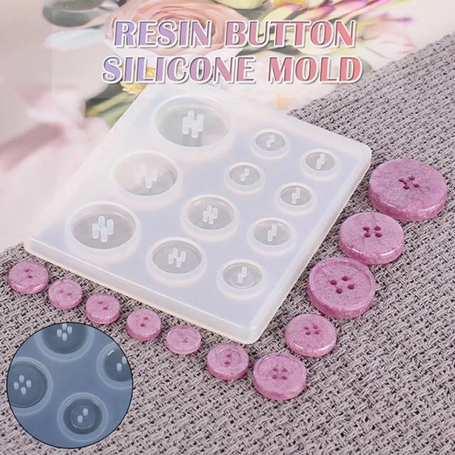 Molde de Silicone Creativo para Resina DIY com Buraco, Ideal para Botões e Pingentes, Ferramentas Antiaderentes para Artesanato e Confeitaria