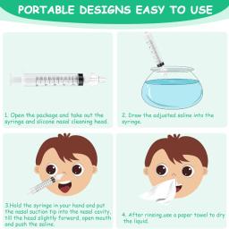 Aspirador nasal do bebê com pinças de limpeza do nariz, Irrigador nasal com pinça para recém-nascidos e crianças, profissional - Image 6