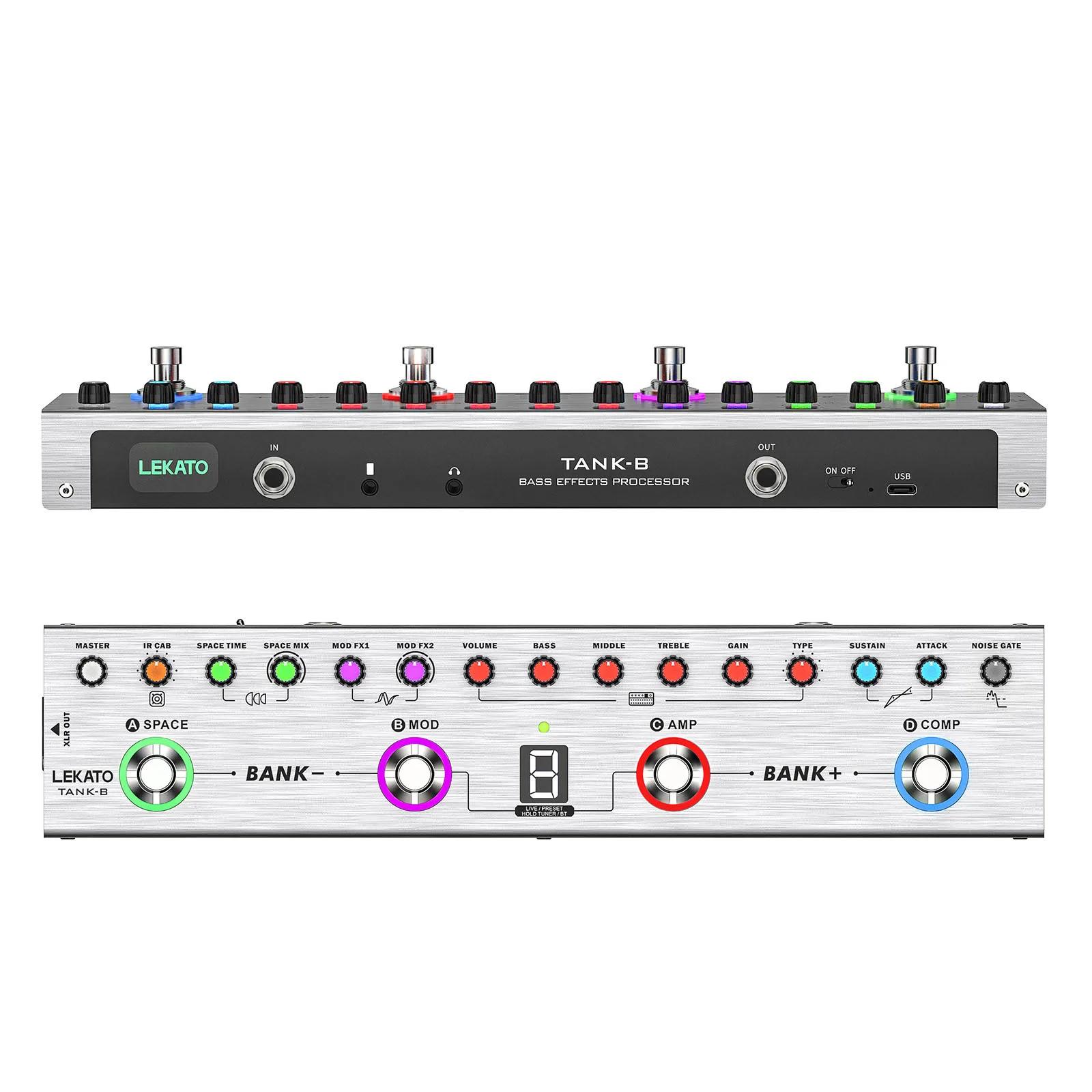 Pedal multiefeitos de baixo LEKATO, pedal de efeitos de baixo com 36 predefinições, 4 módulos editáveis, amplificador, compressor, mod, espaço, reverberação - Image 1