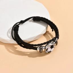 Pulseira de couro personalizada masculina, pulseira estilo fã de futebol, acessório personalizado para férias, 1pc - Image 4