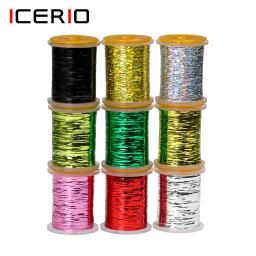 ICERIO-Strip Holográfica Flash Amarrar, 150 jardas estreitas Mylar, Flash ouropel, Ninfa Corpos, Ribbing molhado e seco Streamer, Fly Amarrar Materiais - Image 1