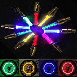 2/4 pçs carro motocicleta bicicleta pneu válvula tampas luz led neon flash lâmpada à prova dwaterproof água pneu universal luzes da roda acessórios do carro - Image 1