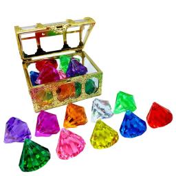10 pçs conjunto de diamante com caixa pirata tesouro brinquedo de piscina de mergulho brinquedo de natação subaquática para crianças - Image 2