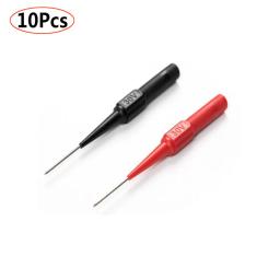 10 pçs 1mm sonda de teste agulha multímetro punctura inoxidável volta sonda pino multímetro osciloscópio caneta teste com 4mm soquete banana - Image 2