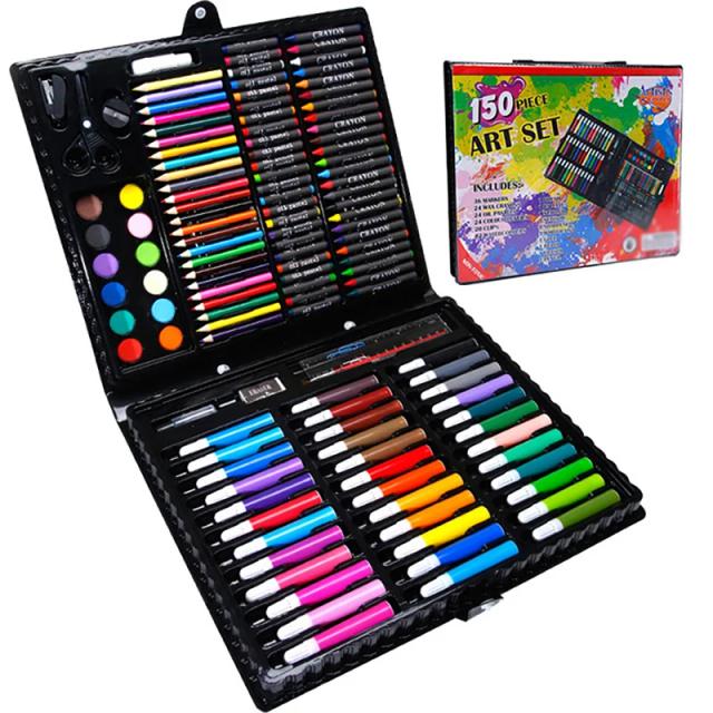 Conjunto de 150 Peças de Materiais para Pintura com Marcadores de Aquarela e Canetas de Água para Artistas