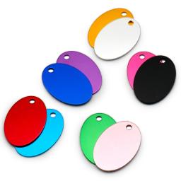 Atacado 20 peças de etiquetas de alumínio em forma oval para animais de estimação., etiqueta personalizada gravada para cães e gatos. - Image 2