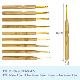 Conjunto de agulhas de tricô de bambu, conjunto de ganchos de crochê pro de tricô, agulhas de crochê de madeira para tricô, ferramentas de crochê - Image 1