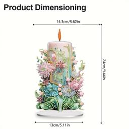 Pintura de diamante Tabletop Ornamentos Kit, 5D DIY Arte Acrílica, Flores Vela para Escritório, Desktop Decor - Image 6