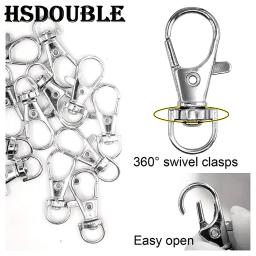 Prata Swivel Snap Ganchos com Chaveiros, Chaveiros, Lanyards, Fazer Jóias, Artesanato de Arte, 20 Pcs por Pacote - Image 3
