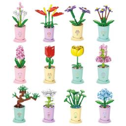 MOC-Blocos de Construção Conjuntos de Flores para Meninas, Brinquedos DIY, Mini Arte, Construção de Flores e Micro Paisagens, Bonecas Modelo e Tijolos, Presentes Quentes - Image 1