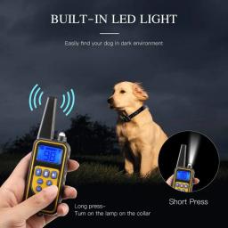 800m lcd coleira de treinamento do cão de controle remoto pet bark rolha coleiras treinamento elétrico à prova dwaterproof água com som vibração choque - Image 2