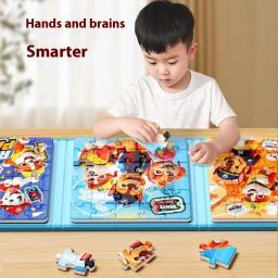 Patrulha pata quebra-cabeça magnético para crianças envelhecidas brinquedos de quebra-cabeça magnético para meninos e meninas presentes de aniversário intelectual brinquedos magnéticos - Image 2